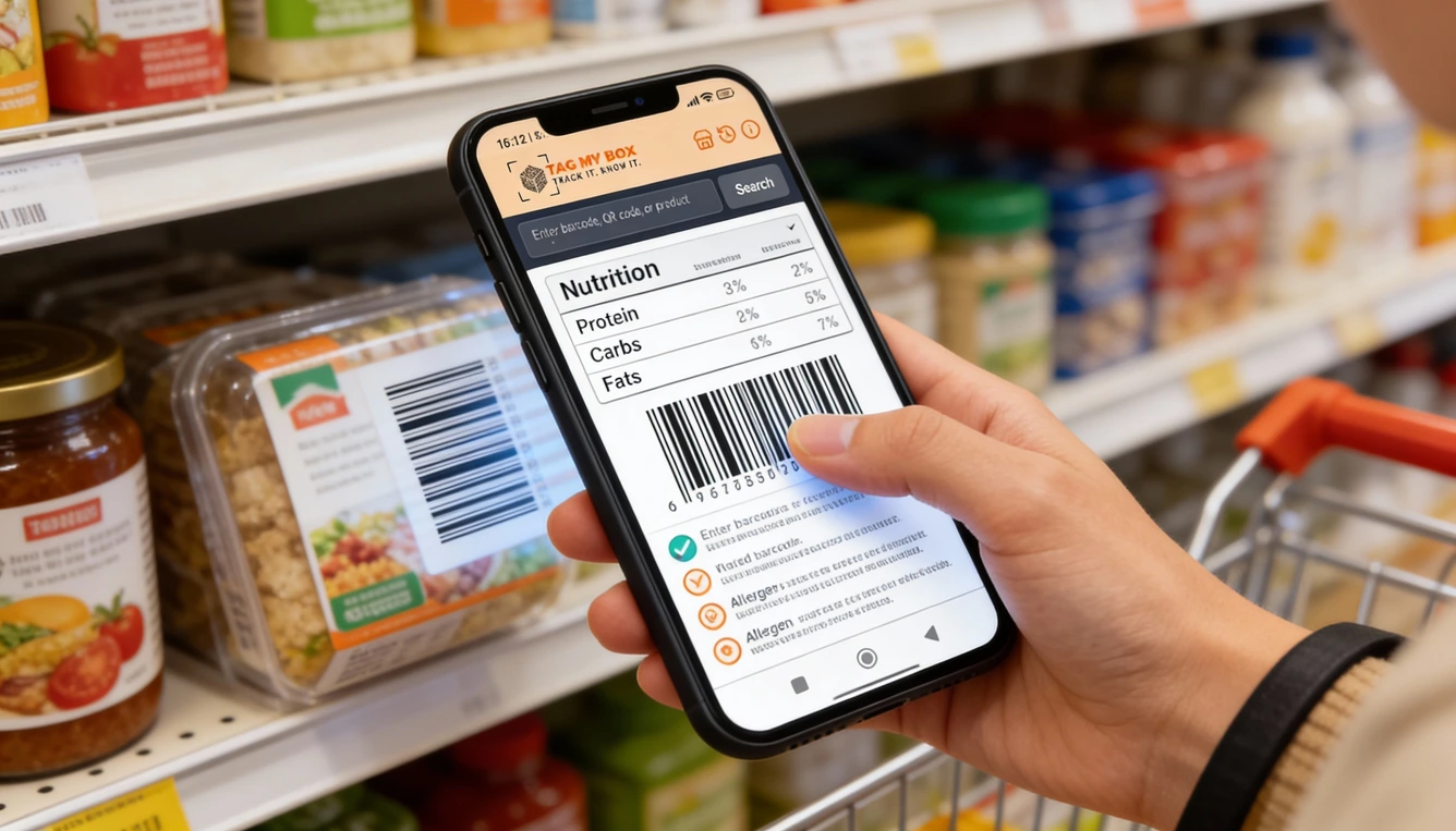 AI Nutrition Barcode Scanner App showing food barcode scanning