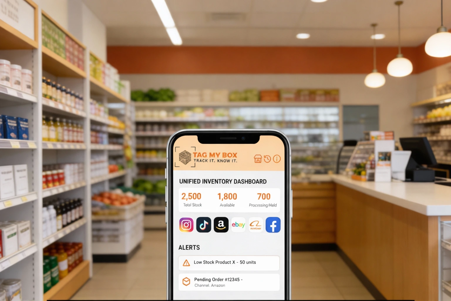 Omnichannel Inventory Management showing multi-platform stock tracking